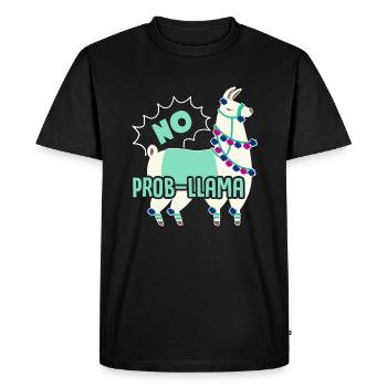 Llama No Prob Llama - Men's Premium Organic T-Shirt - black - Front - Nico (187cm)