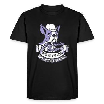 My Boston Terrier Likes Me - Men's Premium Organic T-Shirt - black - Front - Nico (187cm)