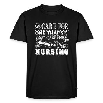 Nurse Care For Hundreds That's Nursing - Men's Premium Organic T-Shirt - black - Front - Nico (187cm)