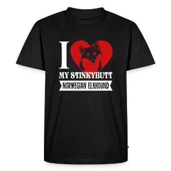 I Love My Norwegian Elkhound - Men's Premium Organic T-Shirt - black - Front - Nico (187cm)