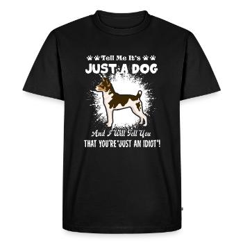 Rat Terrier Tell Me It's Just A Dog - Men's Premium Organic T-Shirt - black - Front - Nico (187cm)