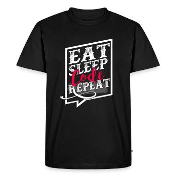 Programmer Eat Sleep Code Repeat - Men's Premium Organic T-Shirt - black - Front - Nico (187cm)