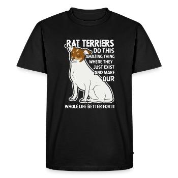Rat Terriers Do This Amazing Thing - Men's Premium Organic T-Shirt - black - Front - Nico (187cm)