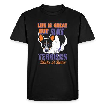Rat Terriers Make Life Better - Men's Premium Organic T-Shirt - black - Front - Nico (187cm)