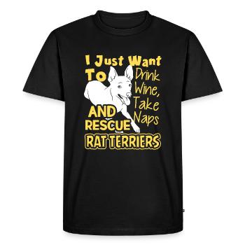 Rescue Rat Terriers - Men's Premium Organic T-Shirt - black - Front - Nico (187cm)
