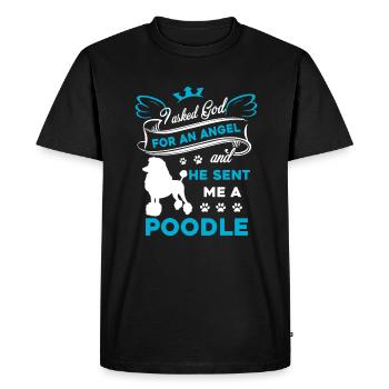 Poodle God Sent Me My Poodle - Men's Premium Organic T-Shirt - black - Front - Nico (187cm)