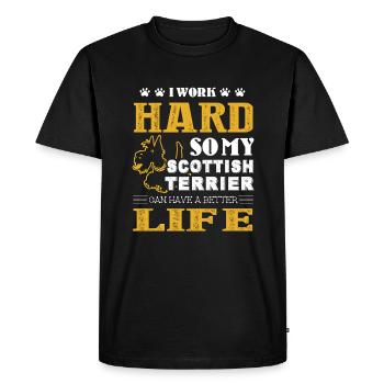 Scottish Terrier Can Live A Better Life - Men's Premium Organic T-Shirt - black - Front - Nico (187cm)