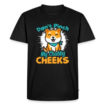 Shiba Inu Don't Pinch My Chubby Cheeks - Men's Premium Organic T-Shirt - black - Front - Nico (187cm)