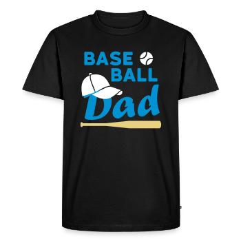 Papa de baseball (balle de jeu, casquette de baseball, baseball sc - T-shirt Premium bio Homme - noir - Devant - Nico (187cm)