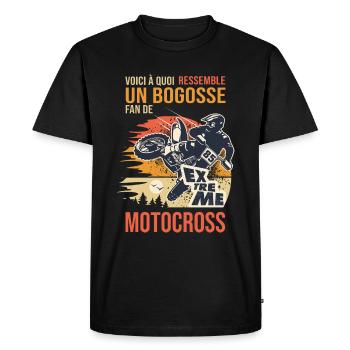 moto bogosse fan de motocross drôle motard biler - T-shirt Premium bio Homme - noir - Devant - Nico (187cm)