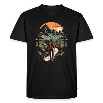 Great design for all passionate hikers - Men's Premium Organic T-Shirt - black - Front - Nico (187cm)