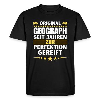 Géographe mûri à la perfection - T-shirt Premium bio Homme - noir - Devant - Nico (187cm)