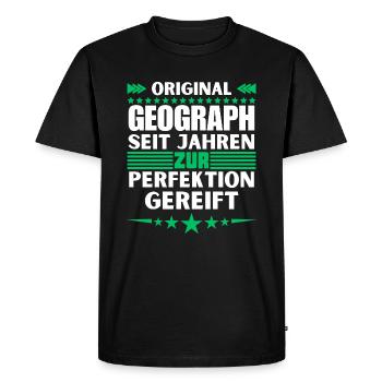 Géographe mûri à la perfection - T-shirt Premium bio Homme - noir - Devant - Nico (187cm)