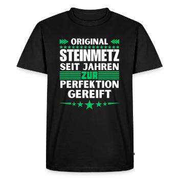 Stonemason matured to perfection - Men's Premium Organic T-Shirt - black - Front - Nico (187cm)
