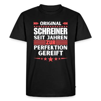 Carpenters matured to perfection - Men's Premium Organic T-Shirt - black - Front - Nico (187cm)
