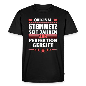 Stonemason matured to perfection - Men's Premium Organic T-Shirt - black - Front - Nico (187cm)