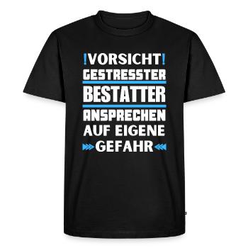 Ne parlez pas à un entrepreneur de pompes funèbres stressé ! - T-shirt Premium bio Homme - noir - Devant - Nico (187cm)