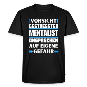 Ne faites pas appel aux mentalistes stressés ! - T-shirt Premium bio Homme - noir - Devant - Nico (187cm)