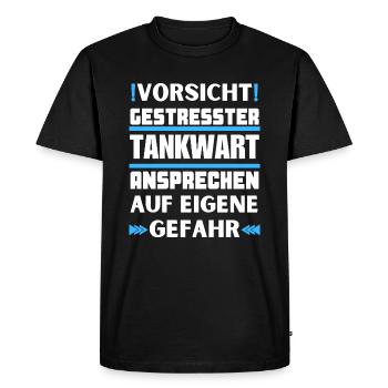 Ne parlez pas à un pompiste stressé ! - T-shirt Premium bio Homme - noir - Devant - Nico (187cm)