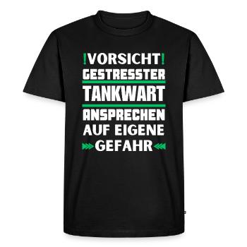 Ne parlez pas à un pompiste stressé ! - T-shirt Premium bio Homme - noir - Devant - Nico (187cm)