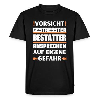 Ne parlez pas à un entrepreneur de pompes funèbres stressé ! - T-shirt Premium bio Homme - noir - Devant - Nico (187cm)