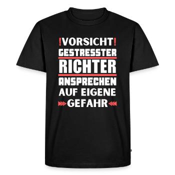 Ne parlez pas à un juge stressé ! - T-shirt Premium bio Homme - noir - Devant - Nico (187cm)