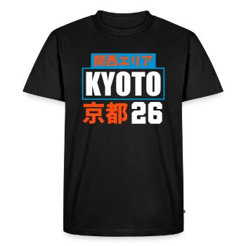 Kyoto japan kanji écriture couleurs modifiable - T-shirt Premium bio Homme - noir - Devant - Nico (187cm)