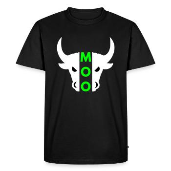 Moo (taureau à demi-tête) - T-shirt Premium bio Homme - noir - Devant - Nico (187cm)