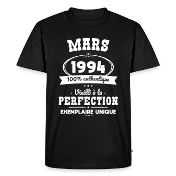 30th Anniversary - March 1994 Perfection - Men's Premium Organic T-Shirt - black - Front - Nico (187cm)