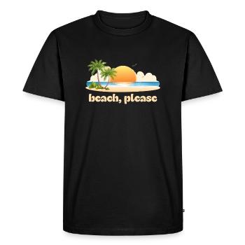 Beach, please - Men's Premium Organic T-Shirt - black - Front - Nico (187cm)