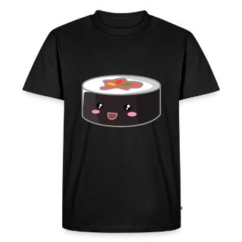 Sushi Roll / Riz / Japon - T-shirt Premium bio Homme - noir - Devant - Nico (187cm)