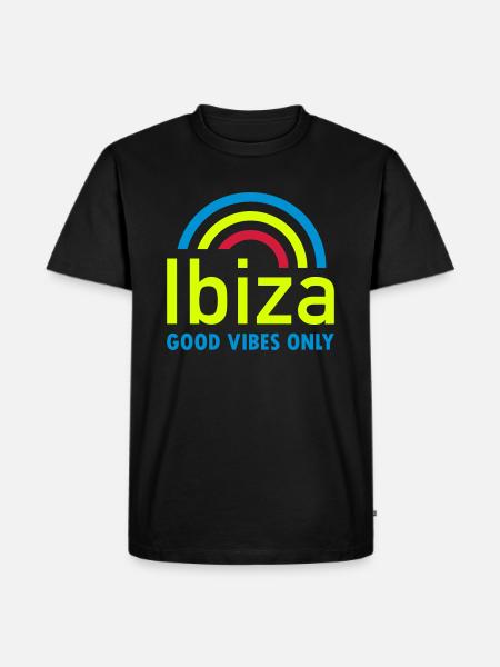 Ibiza, good vibes only (rainbow) - Men's Premium Organic T-Shirt - black