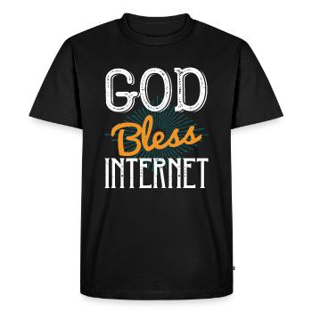 Que Dieu bénisse Internet - T-shirt Premium bio Homme - noir - Devant - Nico (187cm)