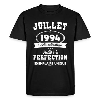 30th Anniversary - July 1994 Perfection - Men's Premium Organic T-Shirt - black - Front - Nico (187cm)