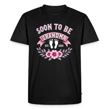 soon to be grandma, 2025 - Men's Premium Organic T-Shirt - black - Front - Nico (187cm)