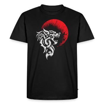 Viking Wolf Fenrir - Mythologie nordique - T-shirt Premium bio Homme - noir - Devant - Nico (187cm)