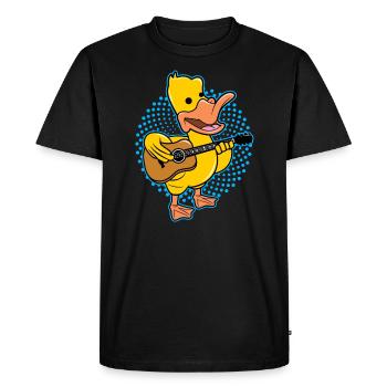 Duck Playing Guitar - Men's Premium Organic T-Shirt - black - Front - Nico (187cm)