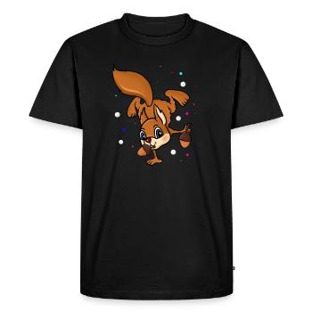 Squirrel Handstand - Men's Premium Organic T-Shirt - black - Front - Nico (187cm)