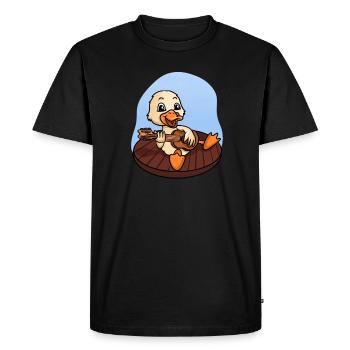 Duck Playing Guitar - Men's Premium Organic T-Shirt - black - Front - Nico (187cm)