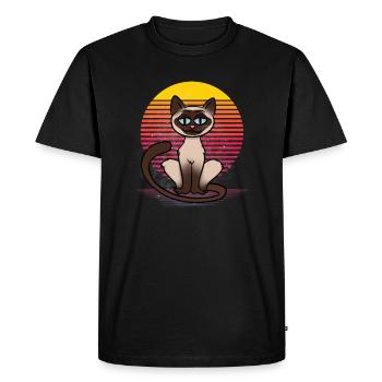 Siamese Cat Vapor - Men's Premium Organic T-Shirt - black - Front - Nico (187cm)