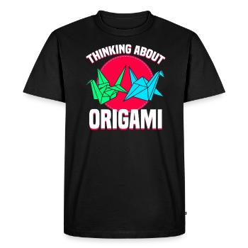 Thinking About Origami - Men's Premium Organic T-Shirt - black - Front - Nico (187cm)