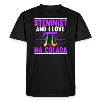 Steminist And I Love Pina Colada - Men's Premium Organic T-Shirt - black - Front - Nico (187cm)