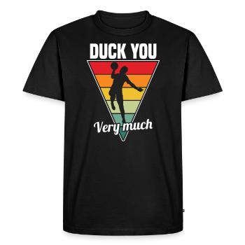 Dodgeball - Duck You Very Much - Men's Premium Organic T-Shirt - black - Front - Nico (187cm)