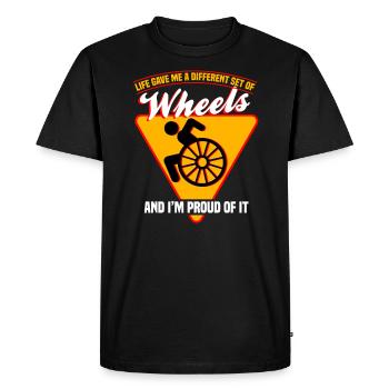 Life Gave Me Different Set Of Wheels And I'm Proud - Men's Premium Organic T-Shirt - black - Front - Nico (187cm)