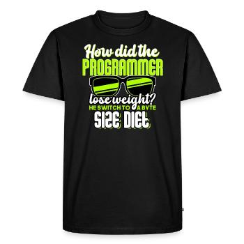 Programming - How did the programmer lose weight? - Men's Premium Organic T-Shirt - black - Front - Nico (187cm)