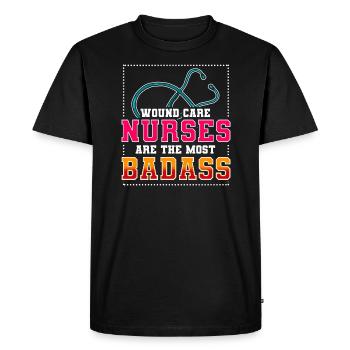 Wound Care Nurses are the most badass - Men's Premium Organic T-Shirt - black - Front - Nico (187cm)
