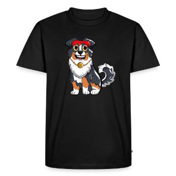 Australian Shepherd - Men's Premium Organic T-Shirt - black - Front - Nico (187cm)