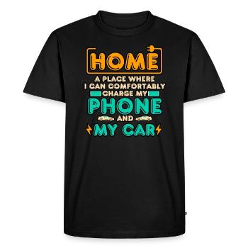 Electric Vehicle - Home A Place Where I Can Charge - Men's Premium Organic T-Shirt - black - Front - Nico (187cm)