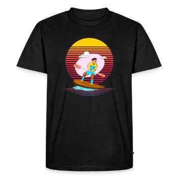 Paddleboarding Vapor - Men's Premium Organic T-Shirt - black - Front - Nico (187cm)