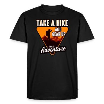 Take A Hike And Gear Up For An Adventure - Men's Premium Organic T-Shirt - black - Front - Nico (187cm)